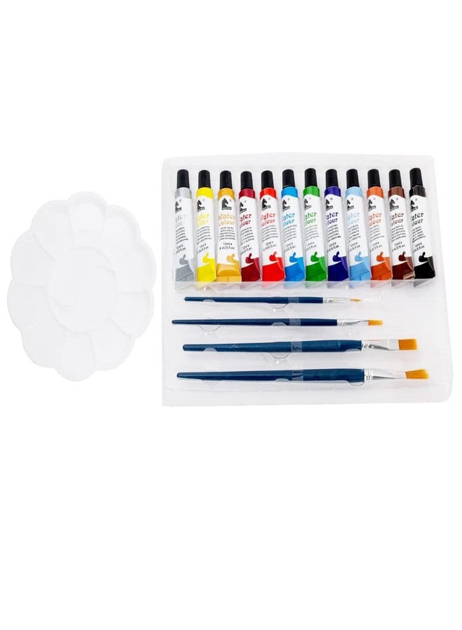 مجموعة ألوان مائية ArtRight 12 × 12 مل مع 4 فرش رسم مجانية - ألوان مائية متعددة الألوان خالية من الأحماض وغير سامة للفنانين للرسم (12 مل، 0.4 أونصة) - Image 2